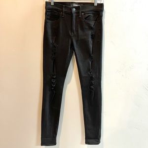 Women’s Express mid rise skinny distressed black jean